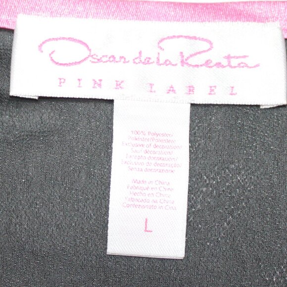 Oscar de la Renta Pink Label Black Sheer Pink Floral Accent Kimono Robe,… - Picture 9 of 9